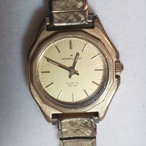 Vintage Hamilton Ladies Watch, Swiss made, Quartz *Runs *New Battery